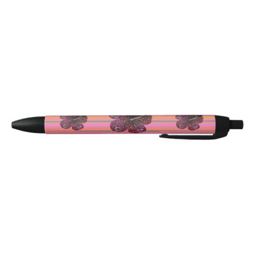 Hibiscus Beads Mosaic Vert Stripes Pen