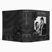 Hibiscus Black Floral 2" Wedding Guest Book Album