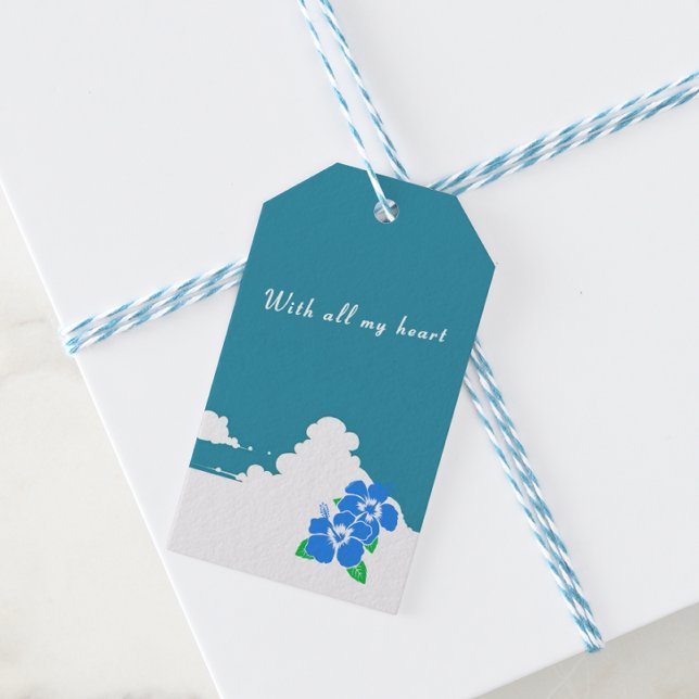 Hibiscus-blue & Summer Clouds Gift Tags (Creator Uploaded)