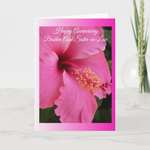 Hibiscus Brother And Wife Personalised Anniversary Card