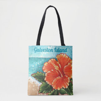 "Hibiscus by the Beach" Custom Tote Bag