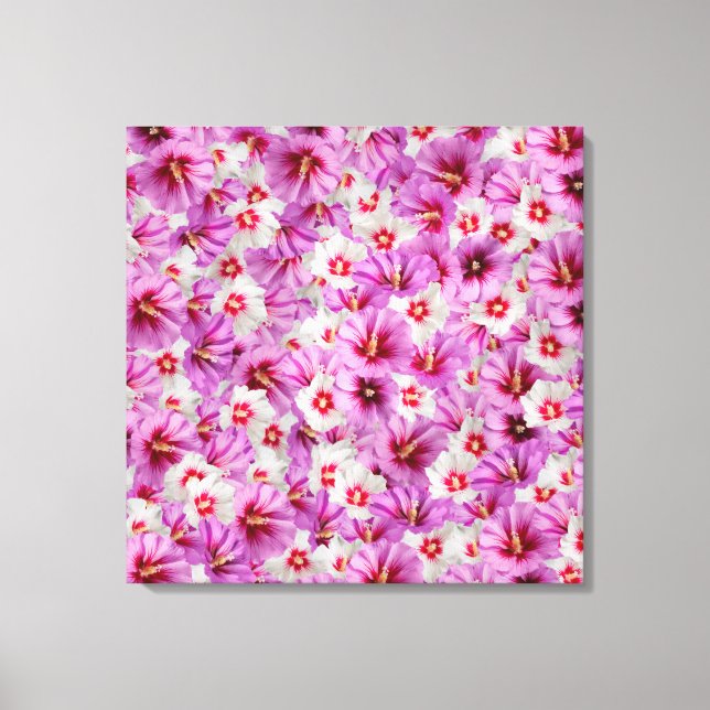 Hibiscus - Chinese Rose Flower Pattern Canvas Print (Front)