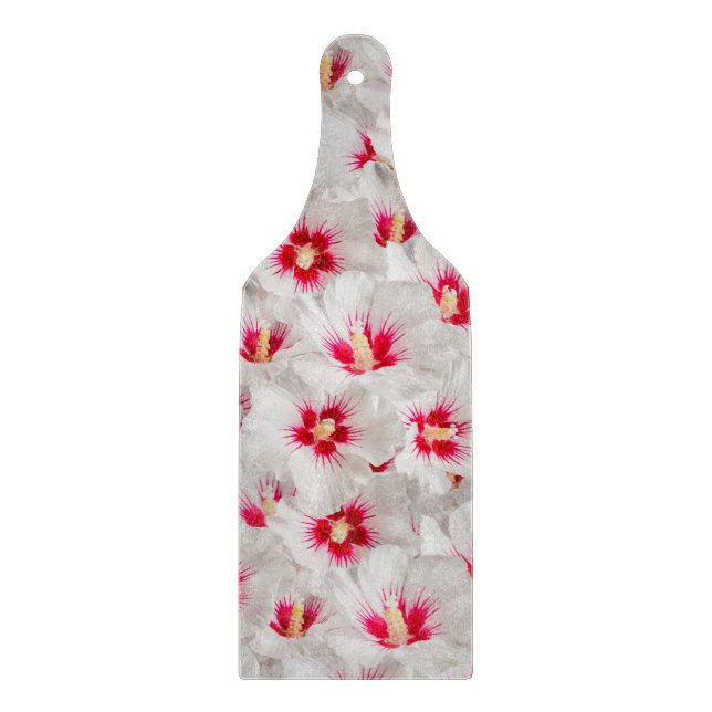 Hibiscus - Chinese Rose Flower Pattern Cutting Board (Front)