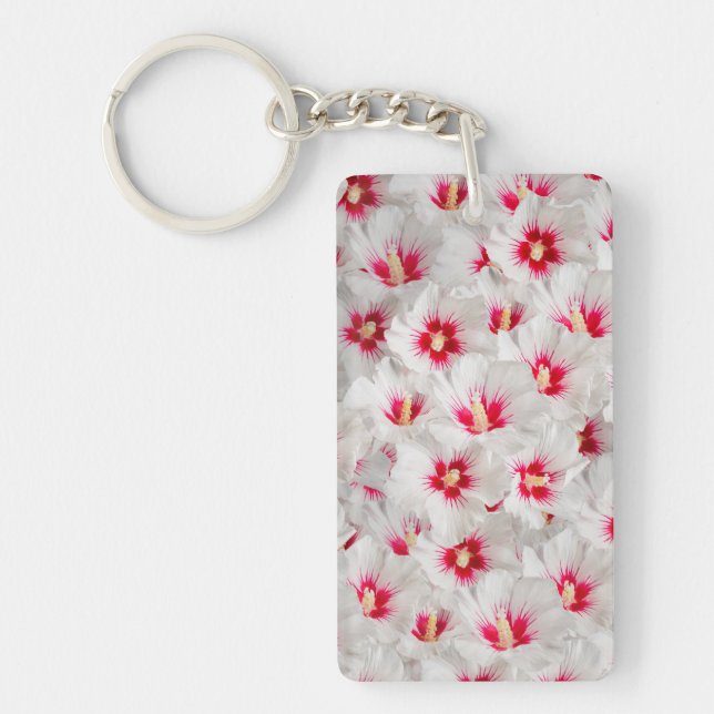 Hibiscus - Chinese Rose Flower Pattern Keychain (Front)