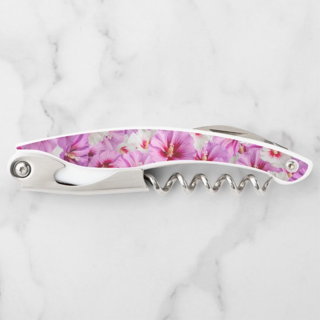 Hibiscus - Chinese Rose Flower Pattern Waiter's Corkscrew (Front)