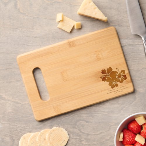 Hibiscus Coastal Home Etched Wooden Cutting Board
