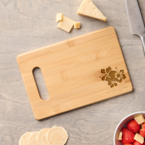 Hibiscus Coastal Home Etched Wooden Cutting Board