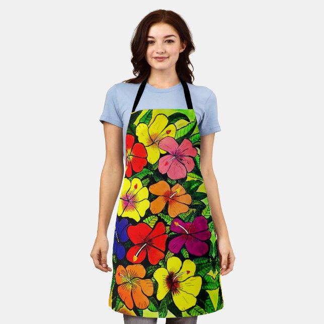 Hibiscus  Color Apron (Worn)