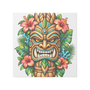 Hibiscus Crown Tiki Guardian Gallery Wrap