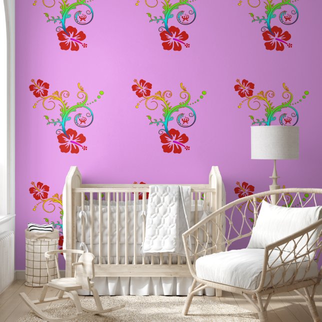 Hibiscus - Decor with Gecko 2 Wallpaper (Kids)