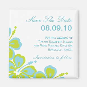 Hibiscus Delight Save The Date Magnet