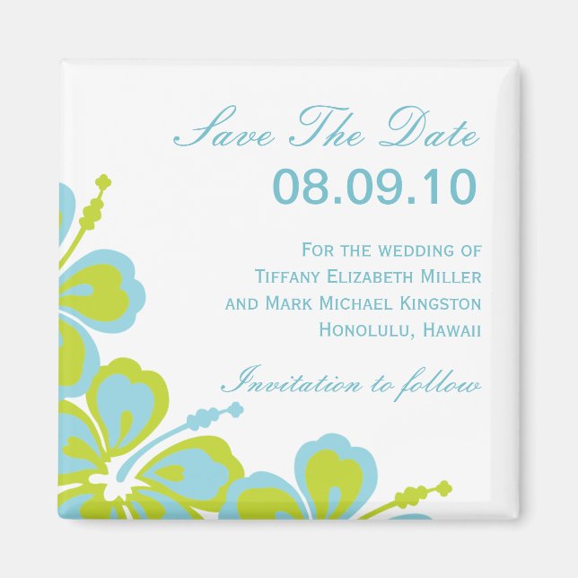 Hibiscus Delight Save The Date Magnet (Front)