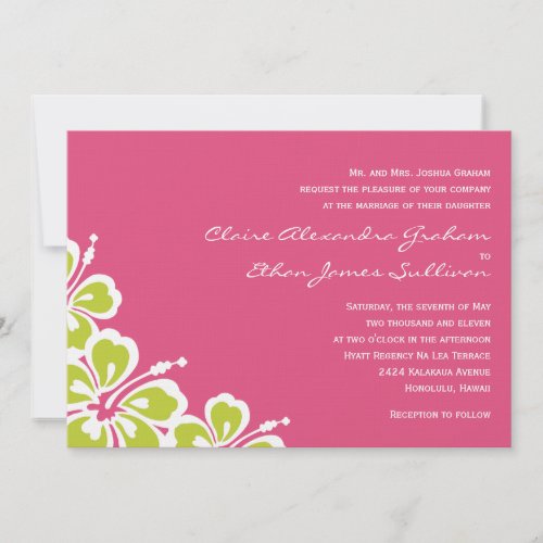 Hibiscus Delight Wedding Invitation - Azalea -