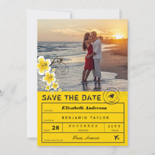 Hibiscus Destination Wedding Luggage Tag Photo Save The Date