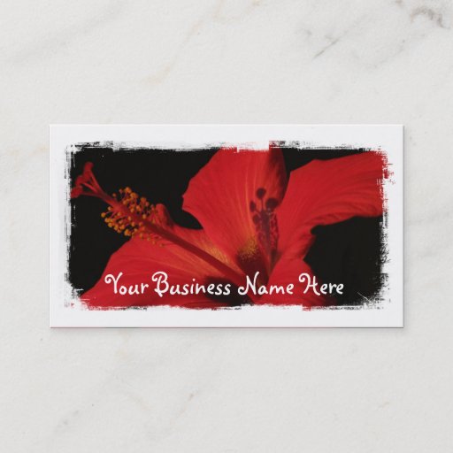 Customizable Hibiscus Detail Business Card Template