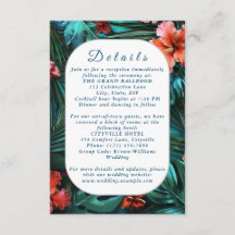 Hibiscus Dream Tropical Wedding Enclosure Card