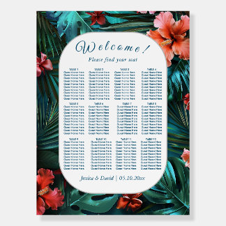 Hibiscus Dream Tropical Wedding Seating Board