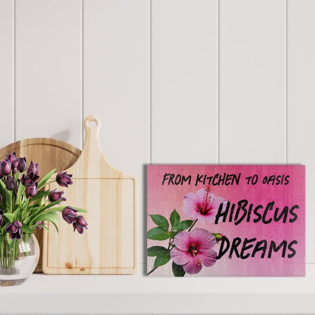 Hibiscus Dreams Glass Cutting Board (Creator Uploaded)