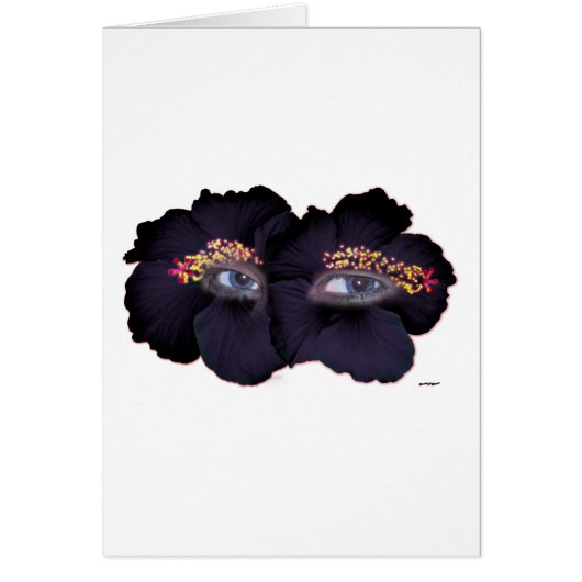 Hibiscus Eyes - Black/Purple Cards (Front)