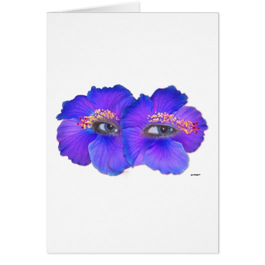 Hibiscus Eyes - Blue Cards (Front)