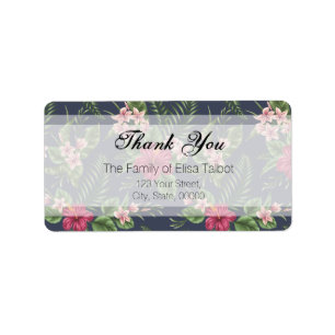 Hibiscus Family Thank you Address Label