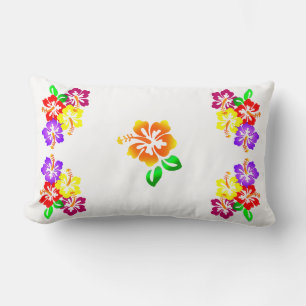 Hibiscus Floral Lumbar Pillow