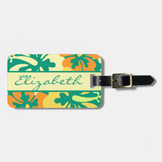 Hibiscus Floral Personalize and Address Luggage Tag