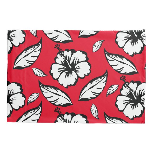 Hibiscus Floral  Pillow Case (Back)