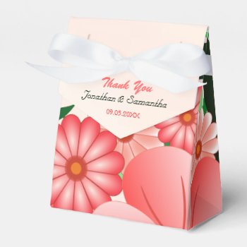 Hibiscus Floral Pink Tent With Ribbon Favor Box by sunnymars at Zazzle