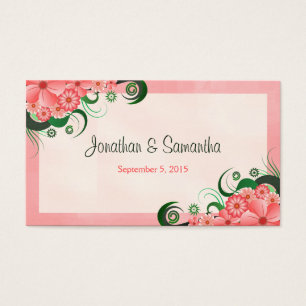 Hibiscus Floral Pink Wedding Favor Favor Tags