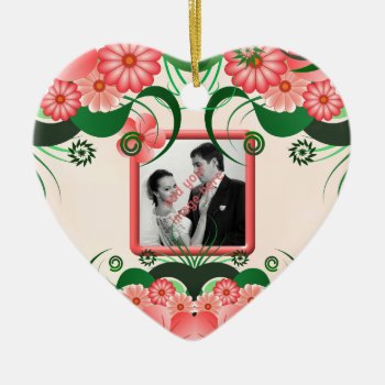 Hibiscus Floral Pink Wedding Keepsake Ornaments by sunnymars at Zazzle