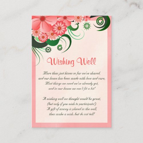 Pink Hibiscus Wedding Wishing Well Cards Business Cards