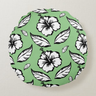 Hibiscus Floral  Round Pillow
