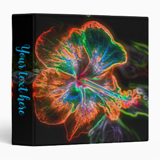 Hibiscus Flower Abstract Art Personalized 3 Ring Binder