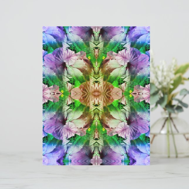 Hibiscus Flower Abstract Scrapbook Paper (Standing Front)