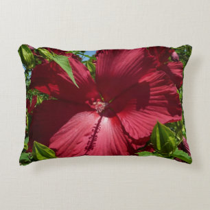 Hibiscus Flower and Blue Sky Decorative Pillow