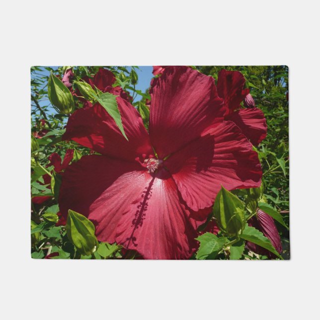 Hibiscus Flower and Blue Sky Doormat (Front)