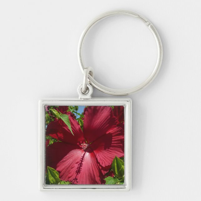 Hibiscus Flower and Blue Sky Keychain (Front)