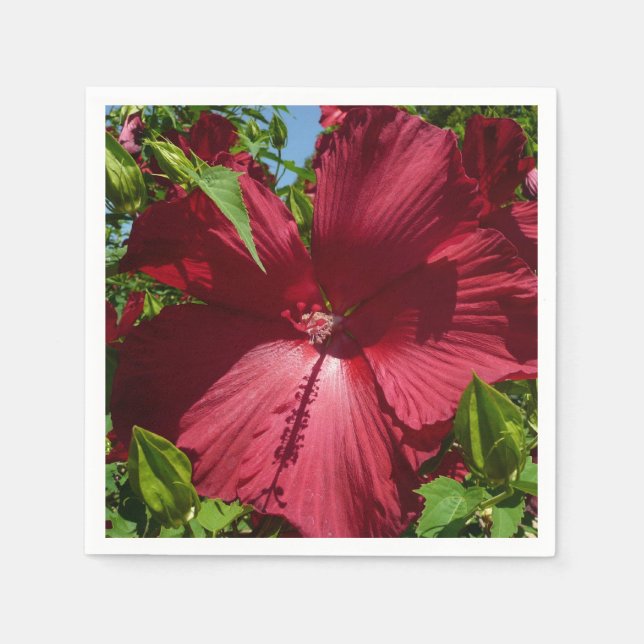 Hibiscus Flower and Blue Sky Napkins (Front)
