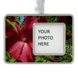 Hibiscus Flower and Blue Sky Silver Plated Framed Ornament