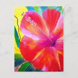 Hibiscus Flower Art Postcard
