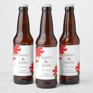 Hibiscus flower Beer Bottle Label