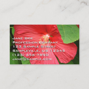 Hibiscus Flower Bright Magenta Floral Business Card