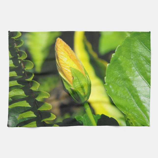 Hibiscus Flower Bud Kitchen Towel (Horizontal)