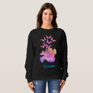 Hibiscus Flower Colorful Butterflies Personalized Sweatshirt