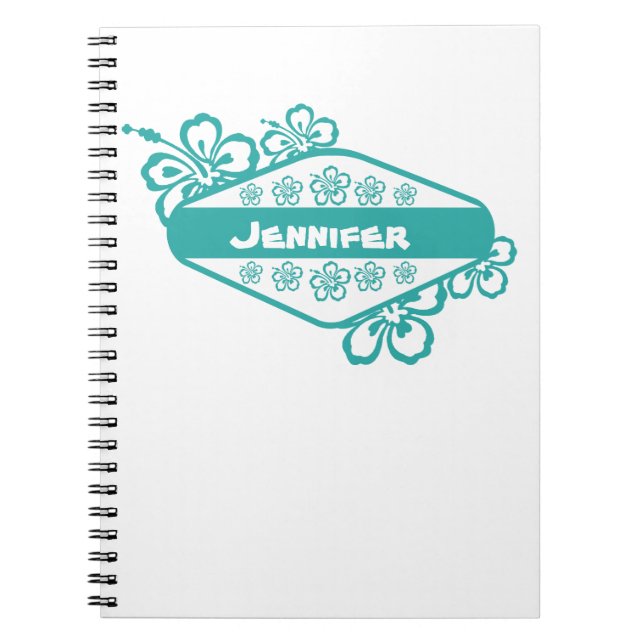 Hibiscus Flower Emblem Notebook (Front)
