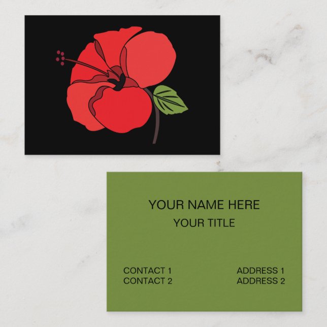 Hibiscus Flower Floral Business Card (Front/Back)