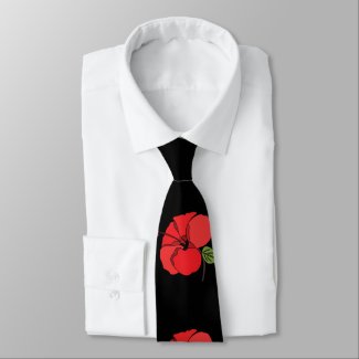 Hibiscus Flower Floral Neck Tie