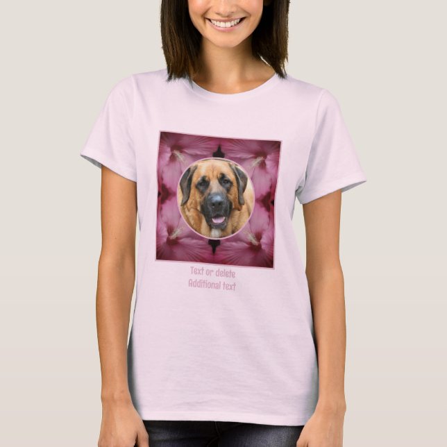 Hibiscus Flower Frame Create Your Own Pet Photo T-Shirt (Front)