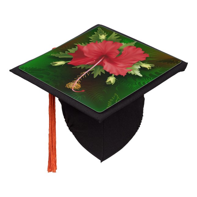 Hibiscus Flower Graduation Cap Topper (Angled)